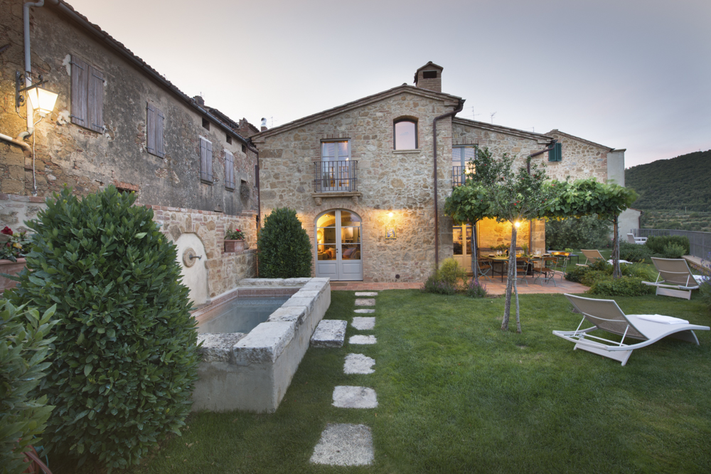 Casa Moricciani exterior overlooking the olive groves and Tuscan valley